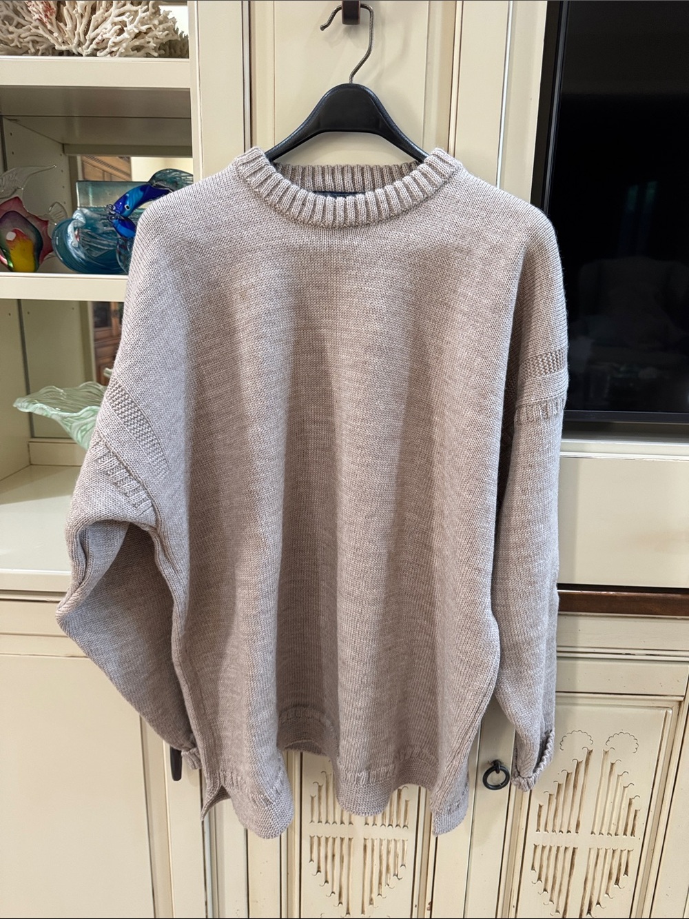 Guernsey Woolens 100% Wool Sweater Tan